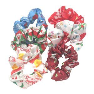 6-Piece Christmas Scrunchie Set – Holiday Hair Accessories – NWT